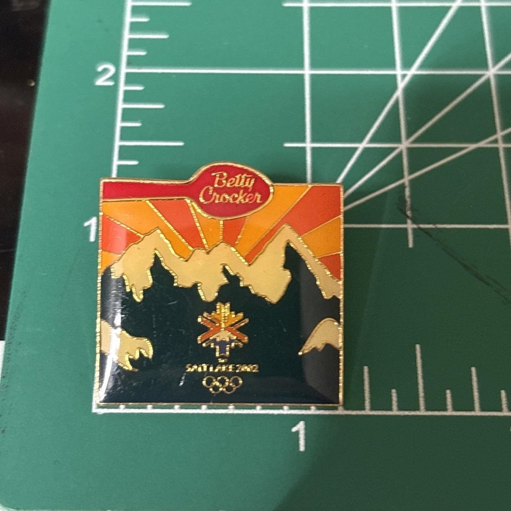 Betty Crocker Olympics Salt Lake 2002 Sun Rays Mountain Collectors Lapel Pin